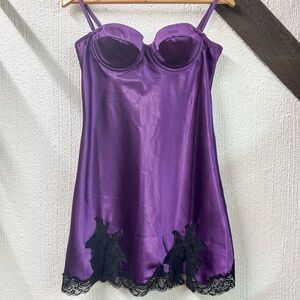 Jessica Plum Lingerie with Black Lace | Size Small